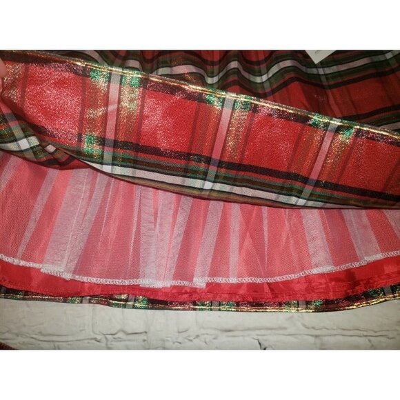 NWT Sweet Charmers Girls Plus Size 18.5 Christmas Plaid Dress With Cover Up - Picture 5 of 8